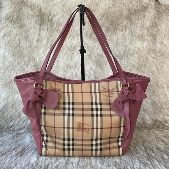 Burberry Haymarket Bows Canter Panel Tote - Picture 2 of 15